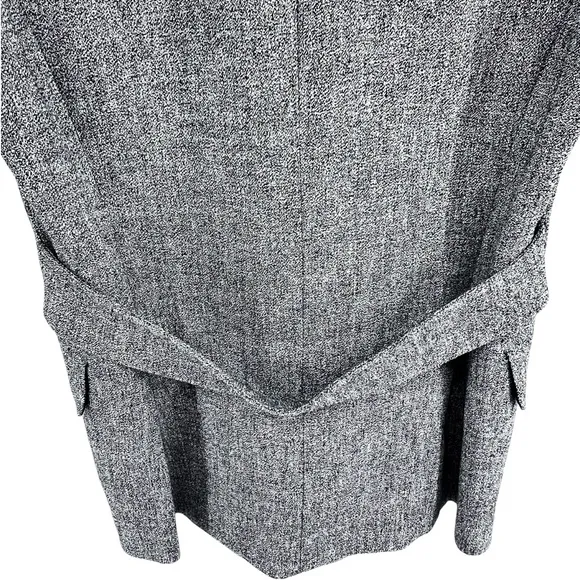 Theory Womens Sedeia Linen Crepe Vest Size 2 Gray Speckled Boucle Structured