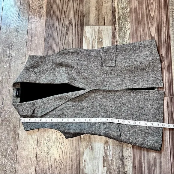 Theory Womens Sedeia Linen Crepe Vest Size 2 Gray Speckled Boucle Structured