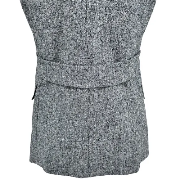 Theory Womens Sedeia Linen Crepe Vest Size 2 Gray Speckled Boucle Structured