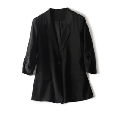 Three-quarter Sleeve Single Button Suit For Women
