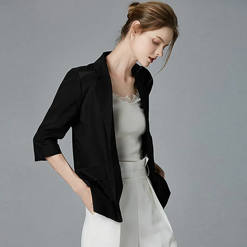 Three-quarter Sleeve Single Button Suit For Women