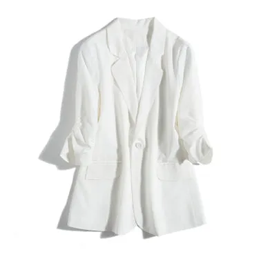 Three-quarter Sleeve Single Button Suit For Women