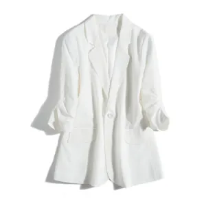 Three-quarter Sleeve Single Button Suit For Women