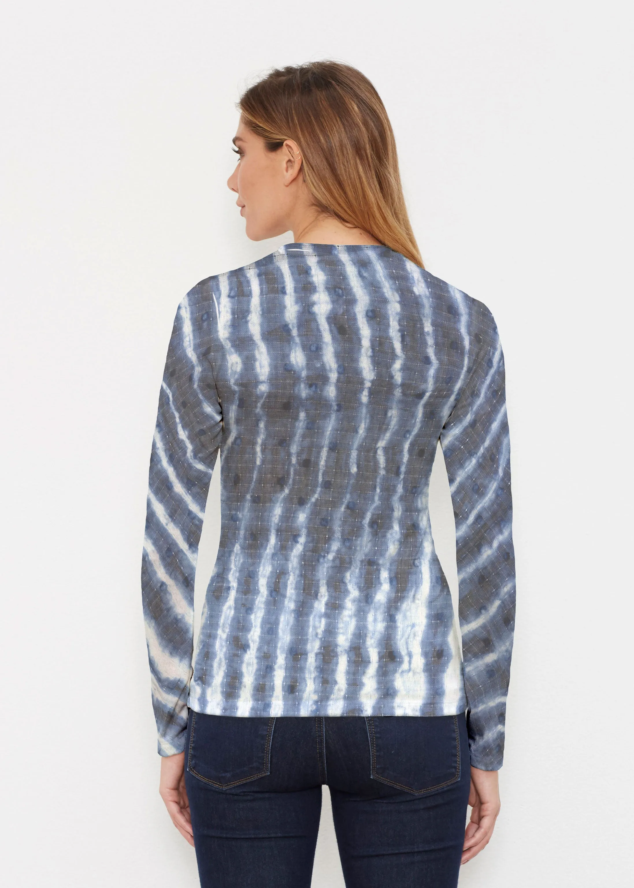 Tie-Dye Ripple (14183) ~ Butterknit Long Sleeve Crew Top