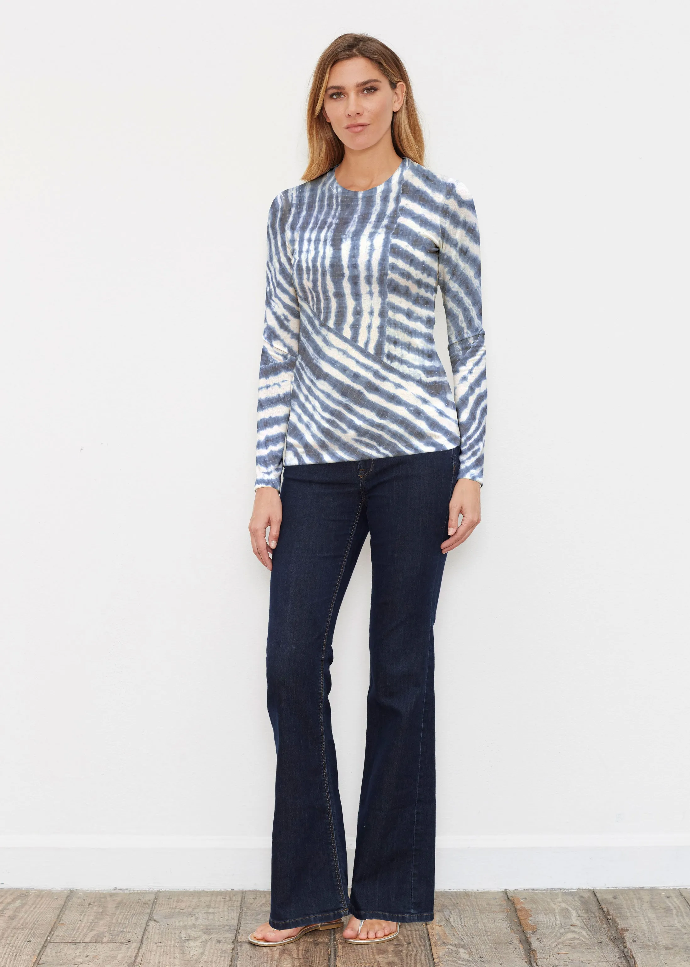 Tie-Dye Ripple (14183) ~ Butterknit Long Sleeve Crew Top