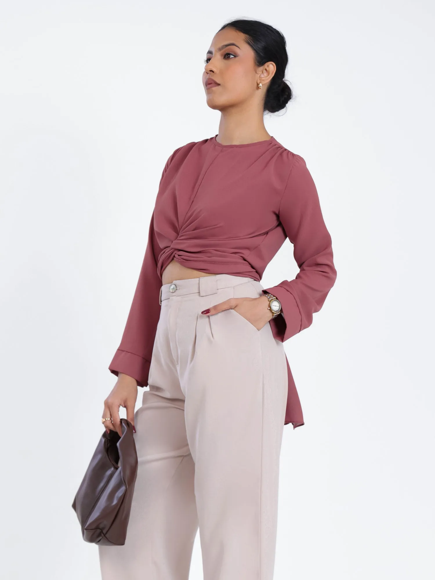 Tieup Detail Long Sleeve Top