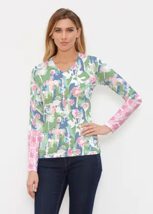Tiptoe Tulips (20416) ~ Butterknit Long Sleeve V-Neck Top
