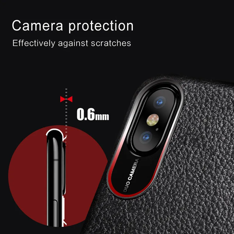 TPU case for iPhone X with Litchi texture - Black,Red,Grey,brown,Blue