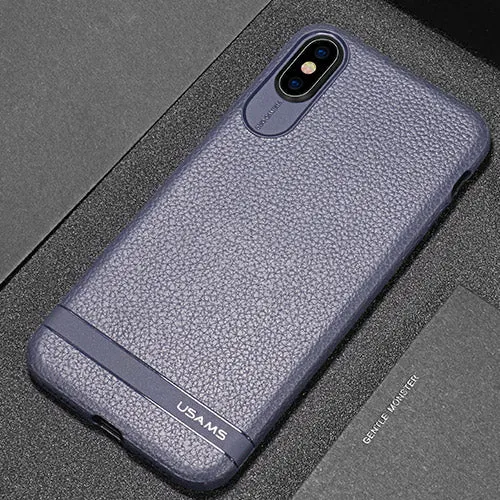 TPU case for iPhone X with Litchi texture - Black,Red,Grey,brown,Blue