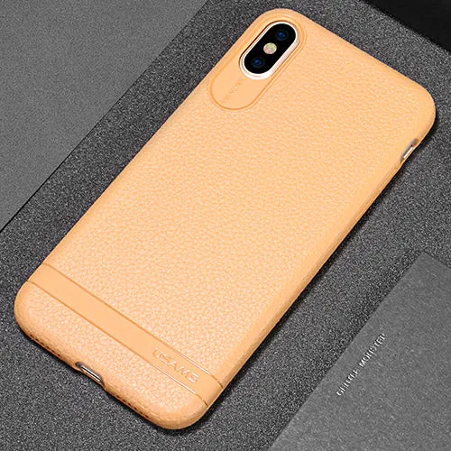 TPU case for iPhone X with Litchi texture - Black,Red,Grey,brown,Blue