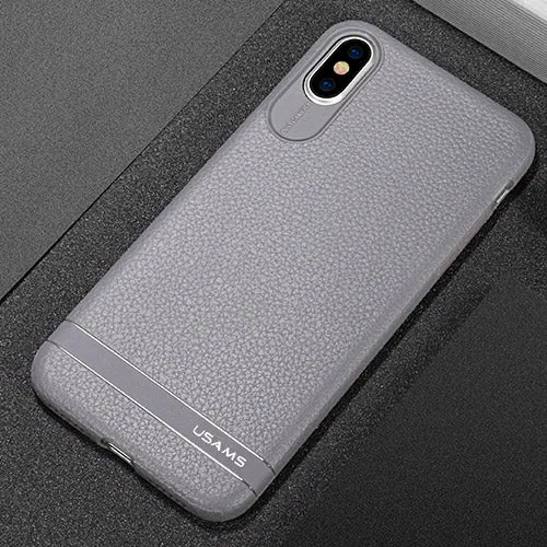 TPU case for iPhone X with Litchi texture - Black,Red,Grey,brown,Blue