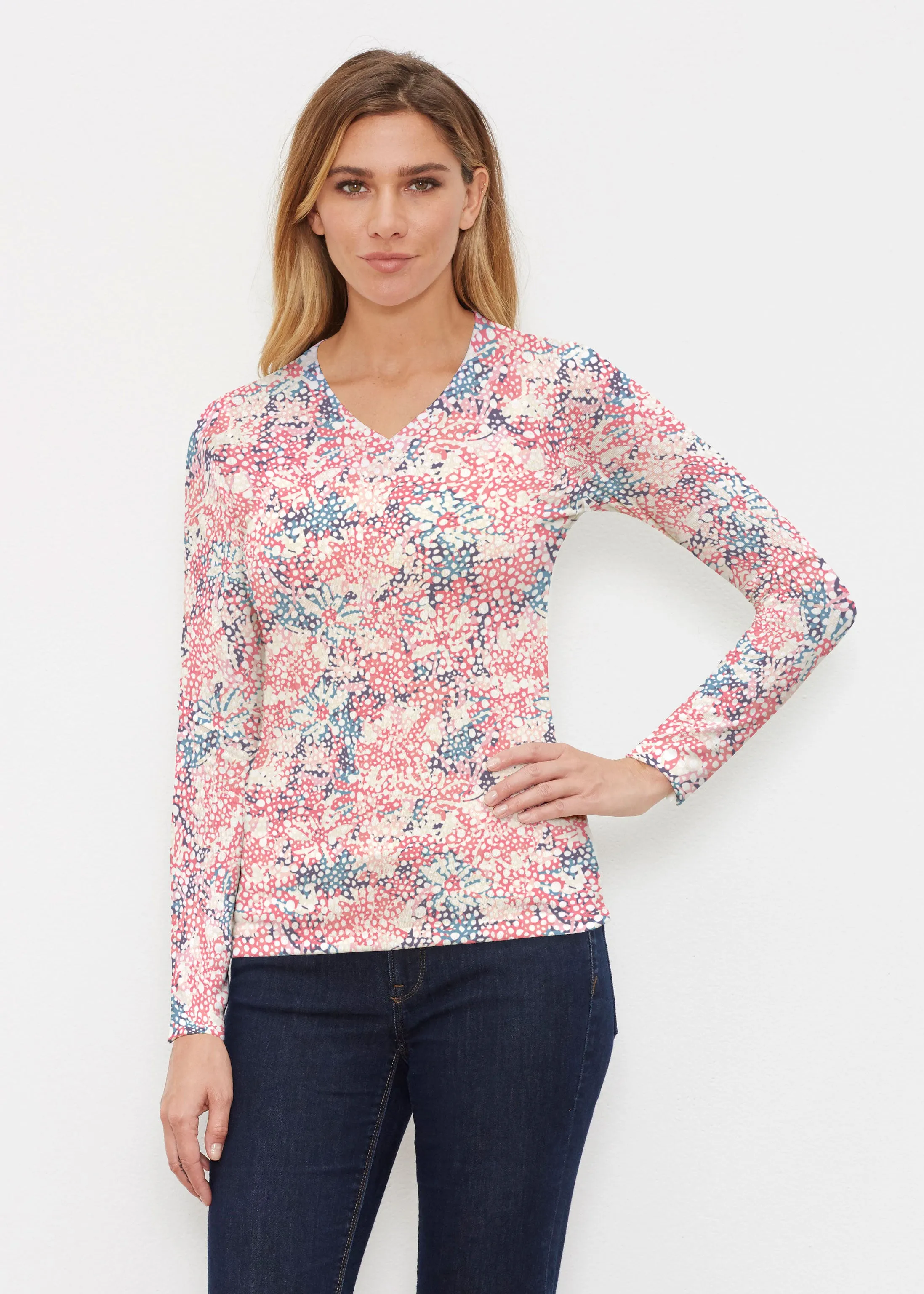 Tulips are Back (7880) ~ Butterknit Long Sleeve V-Neck Top