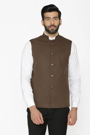 Tweed Wool Brown Modi Nehru Jacket