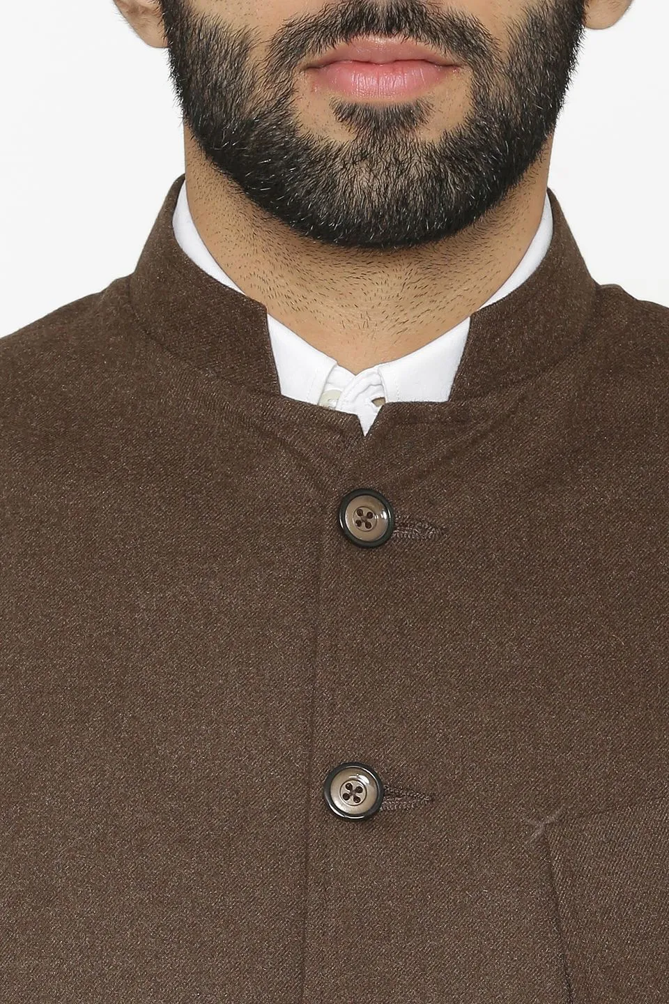 Tweed Wool Brown Modi Nehru Jacket