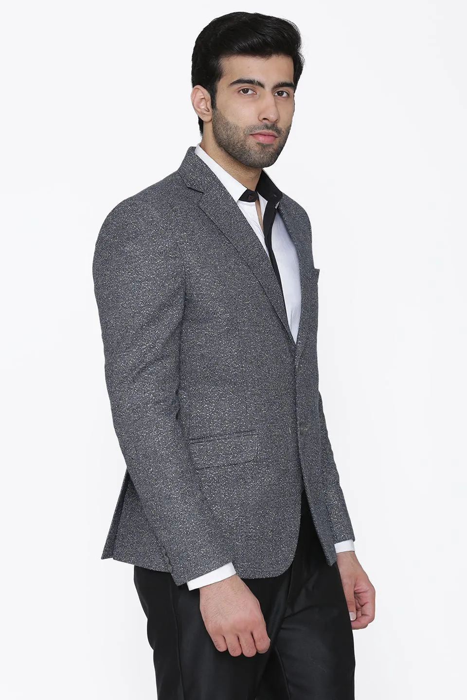 Tweed Wool Grey Blazer