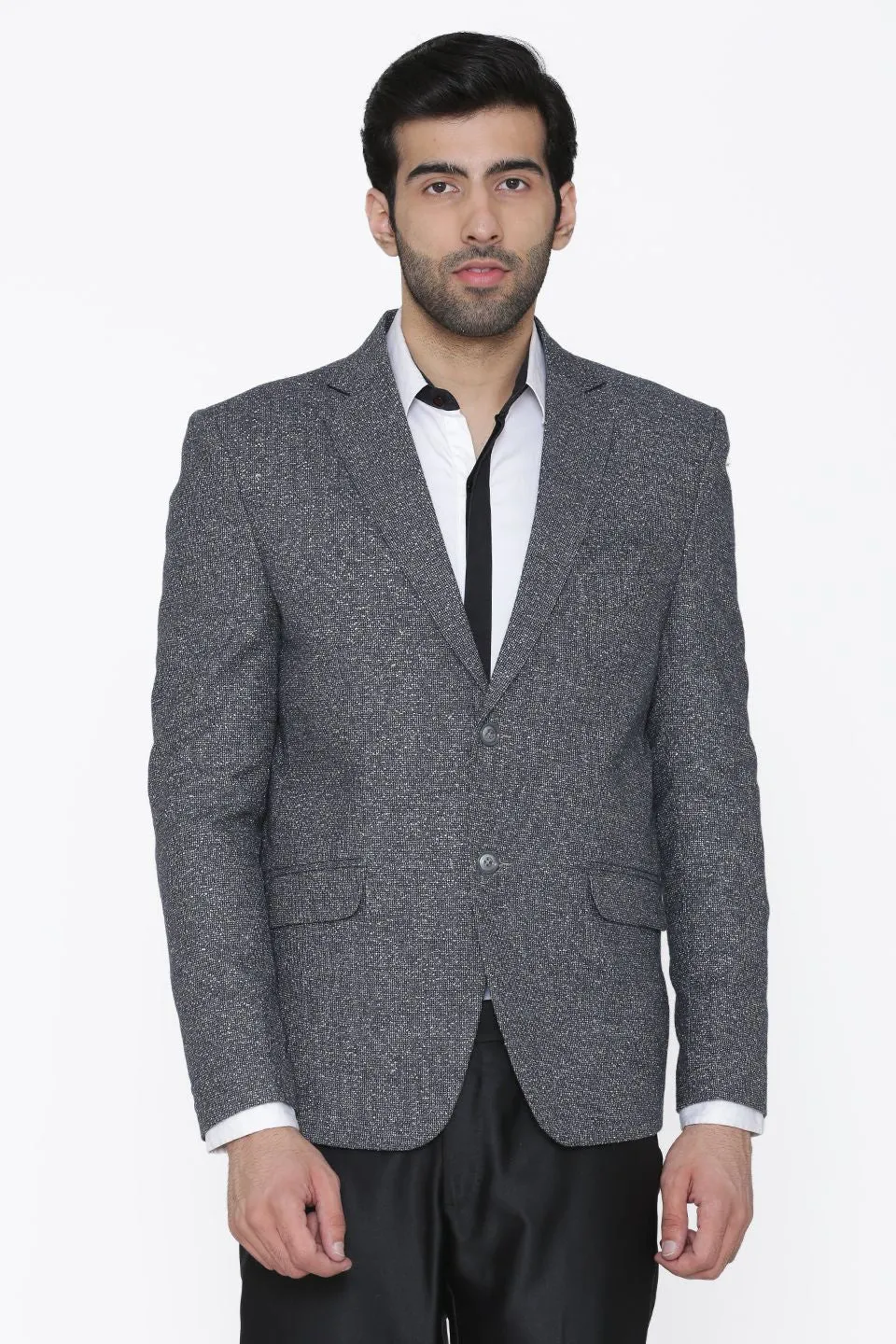 Tweed Wool Grey Blazer
