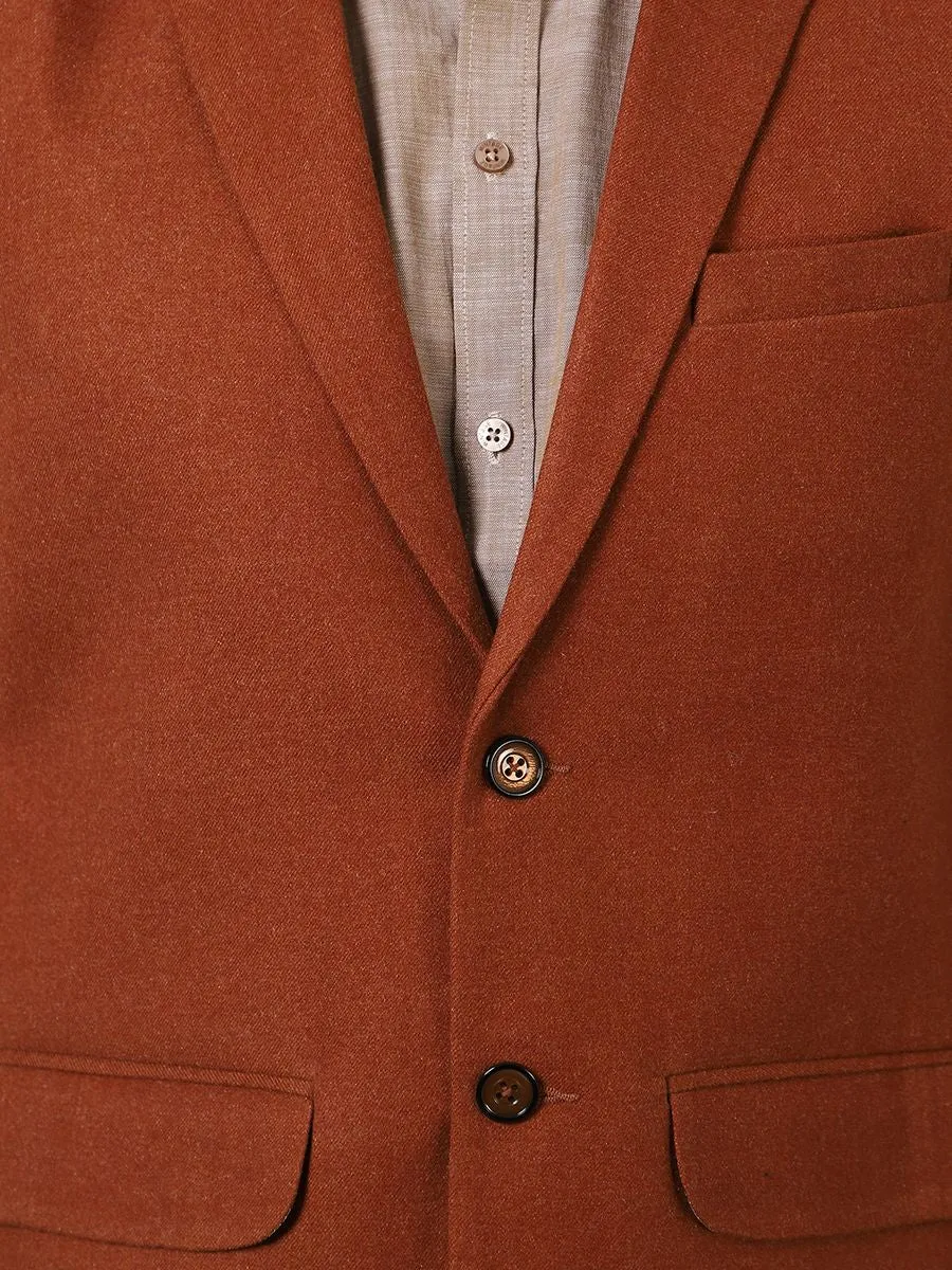 Tweed Wool Orange Modi Nehru Jacket