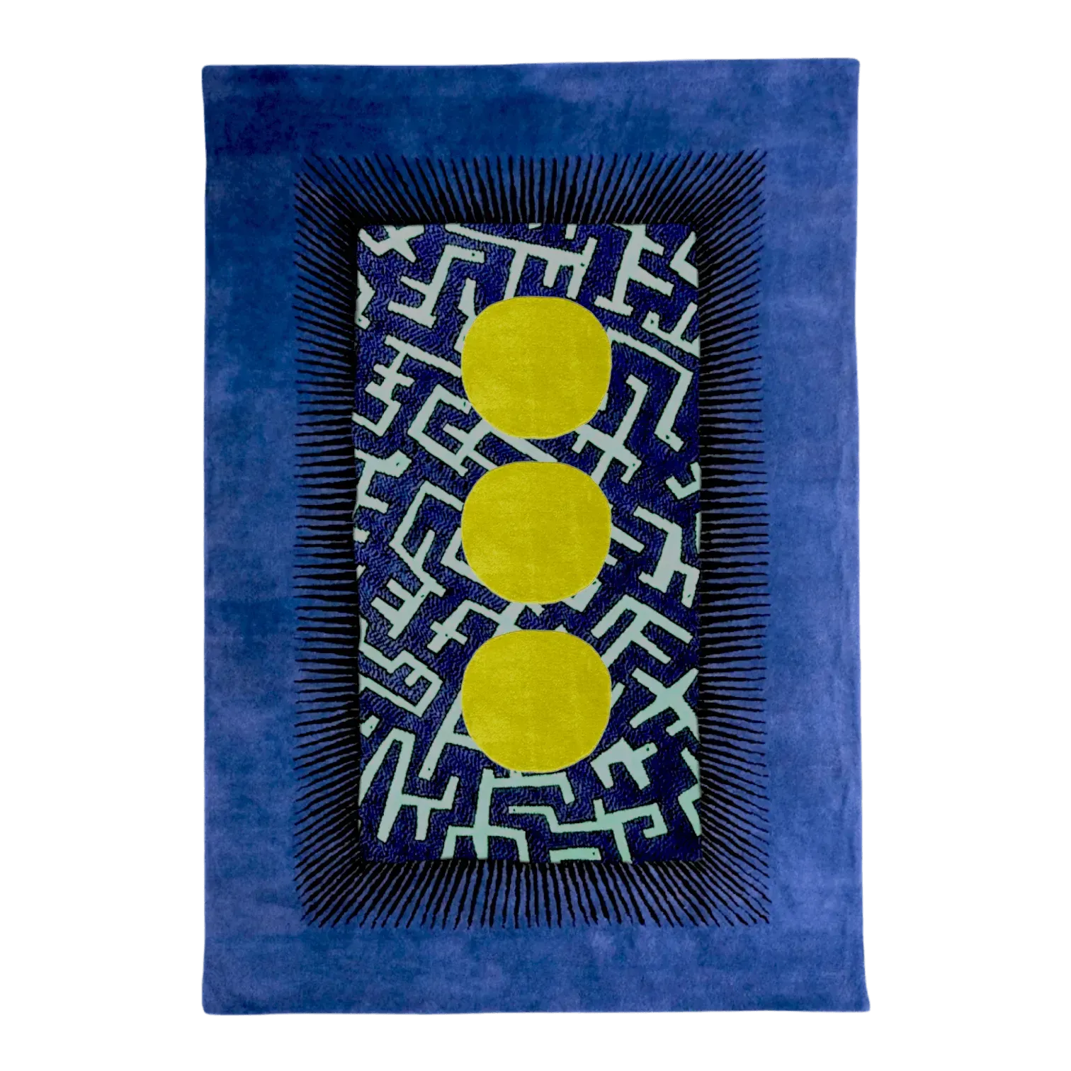 Valley of the Suns Hand Tufted Wool Rug - Blue and Yellow