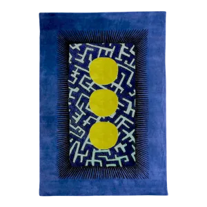 Valley of the Suns Hand Tufted Wool Rug - Blue and Yellow
