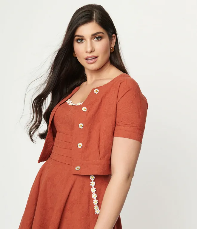Varsity Daisy Crop Cardigan