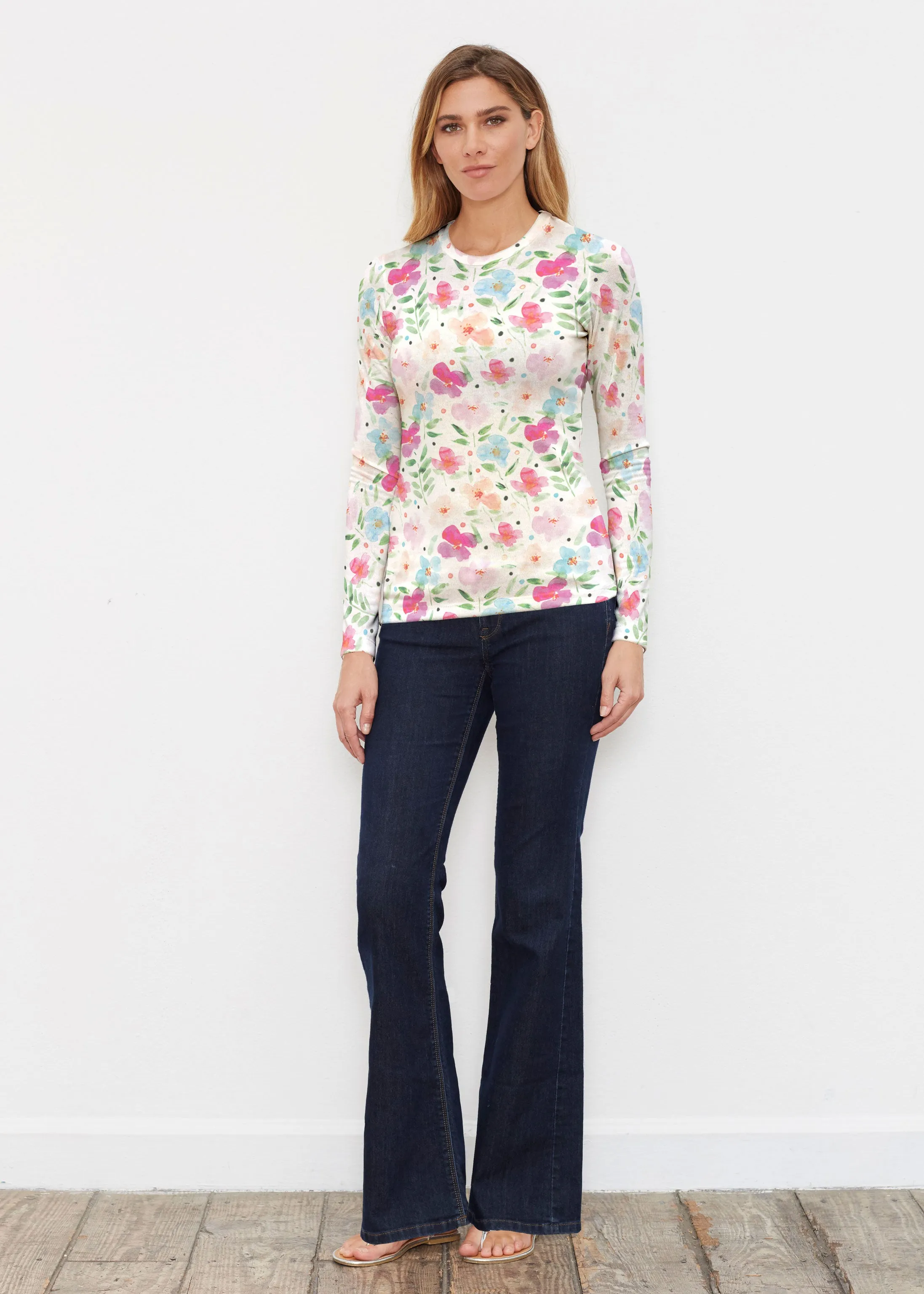 Vibrant Meadow (8026) ~ Butterknit Long Sleeve Crew Top