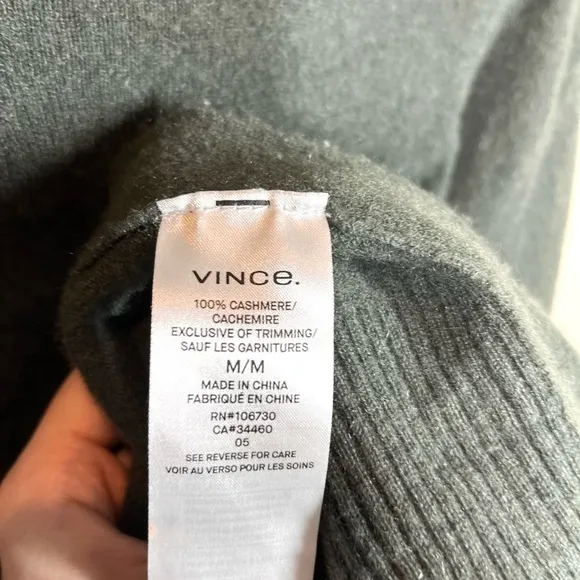 Vince Bow Side Tie Cashmere Crew Sweater Womens Size Medium Pre Owned