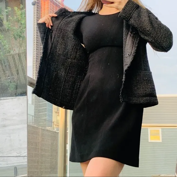 Vince Classy Woven Fringed Wool Silk Jacket Blazer