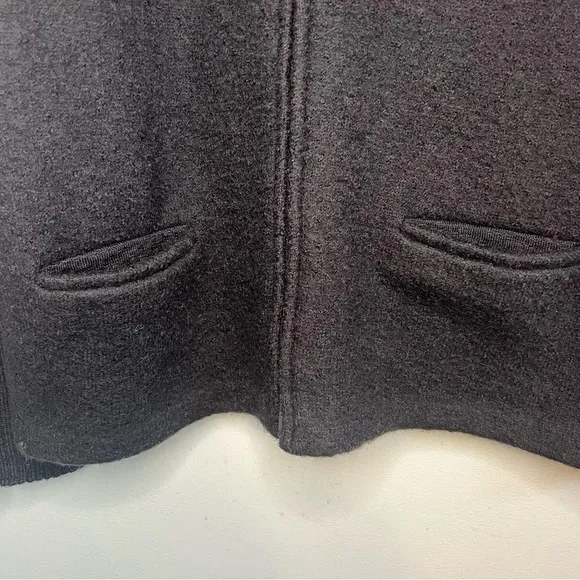Vintage Christopher &amp; Banks Women 100% Wool Cardigan Full Zip Sz L Black Japan