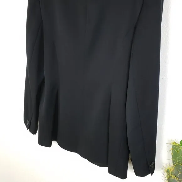 Vintage Classiques Entier 100% Wool Blazer Japan Black Longline size 12 Wmns Y2K
