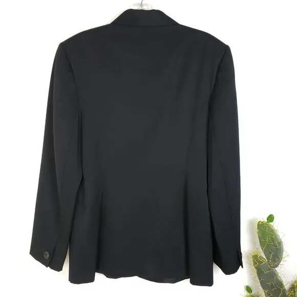 Vintage Classiques Entier 100% Wool Blazer Japan Black Longline size 12 Wmns Y2K