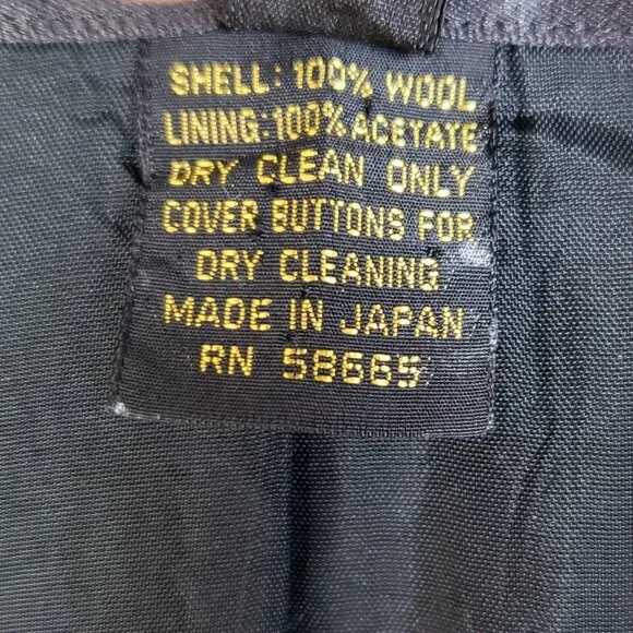 Vintage Classiques Entier 100% Wool Blazer Japan Black Longline size 12 Wmns Y2K