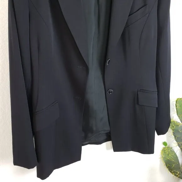 Vintage Classiques Entier 100% Wool Blazer Japan Black Longline size 12 Wmns Y2K