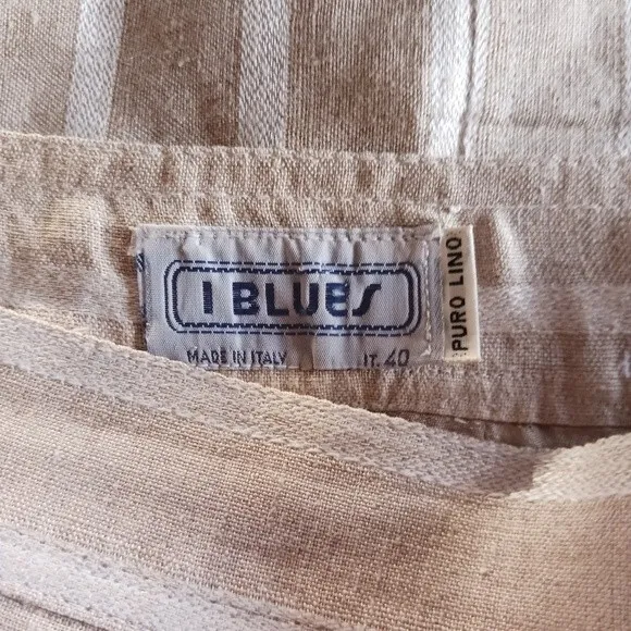 Vintage iblues Plaid Strap Skirt with Side Buttons Tan Academia Style