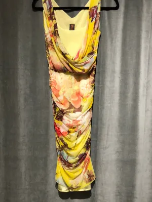 Vintage: Jean Paul Gaultier Mesh Yellow Floral Sleeveless Dress