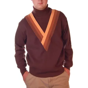 Vintage Mens Brown 100%Wool Sweater Mr. John 1970S