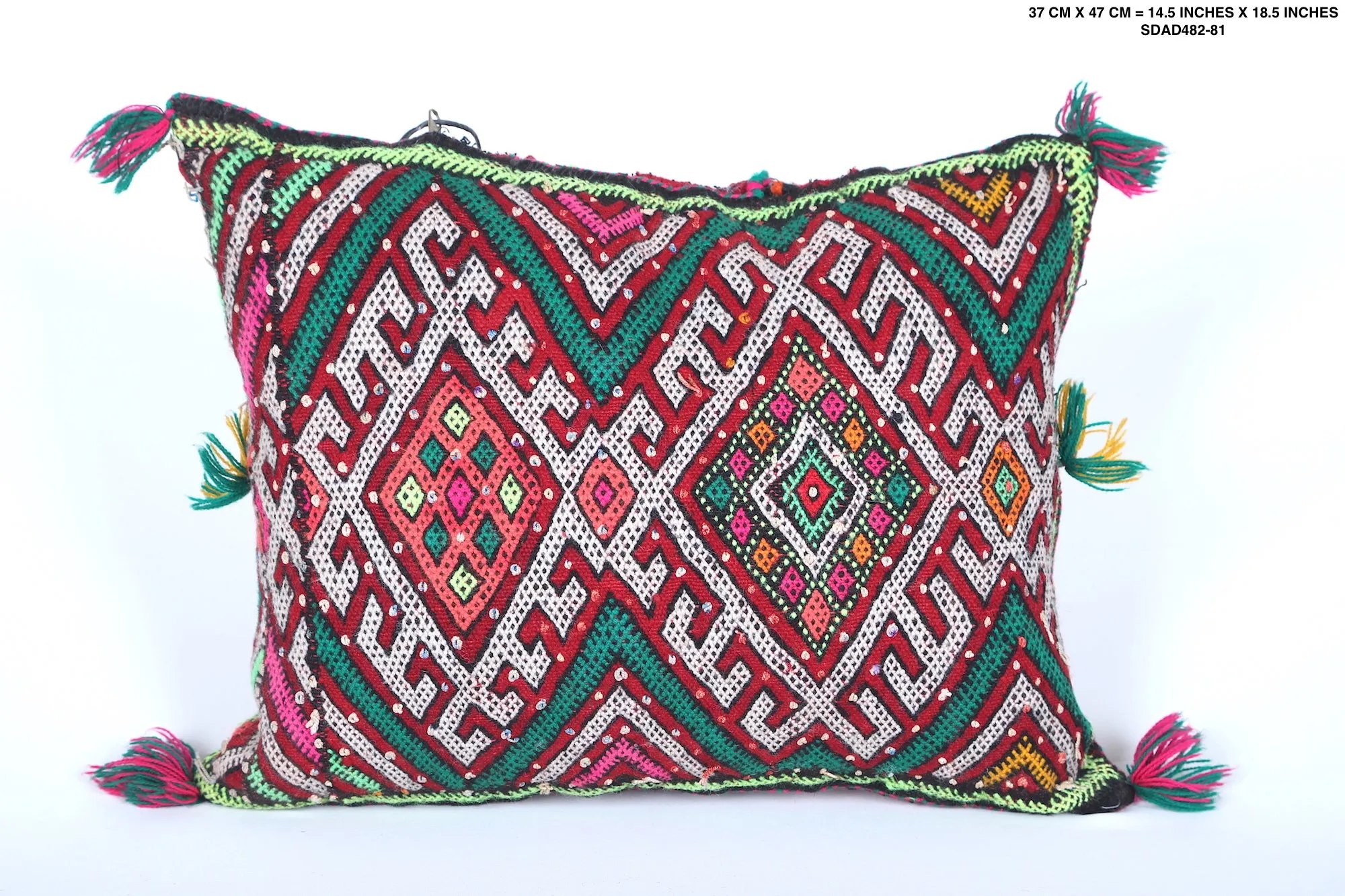 Vintage Moroccan Kilim Pillow  14.5 INCHES X 18.5 INCHES