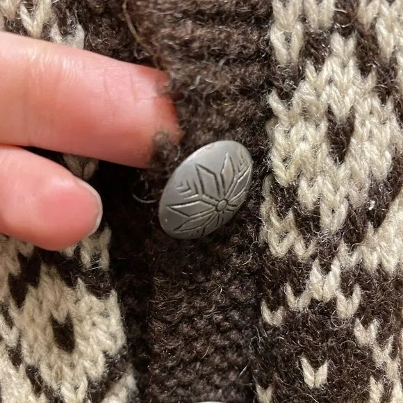 Vintage‎ Norwegian Wool Sweater Women's Estimated M Or L Brown Tan Hand knit