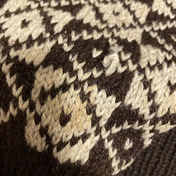 Vintage‎ Norwegian Wool Sweater Women's Estimated M Or L Brown Tan Hand knit