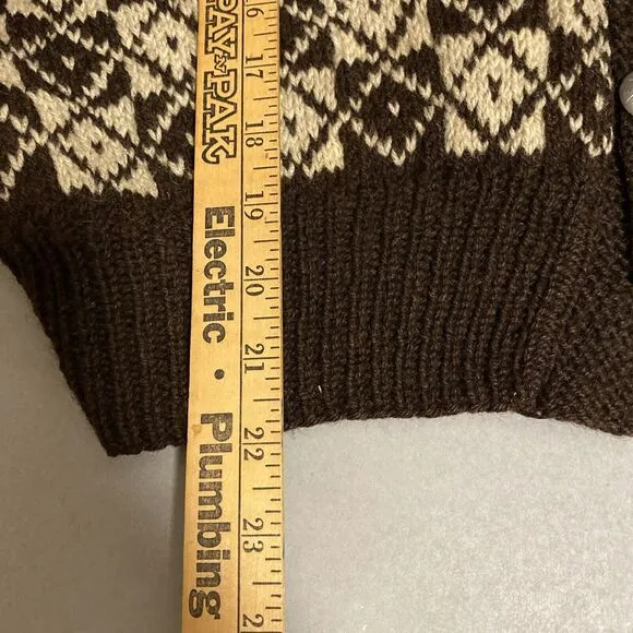 Vintage‎ Norwegian Wool Sweater Women's Estimated M Or L Brown Tan Hand knit