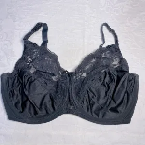 Vintage VS All Nylon USA made Gold Tag Bra Black Underwire Lace Demi Victoria’s
