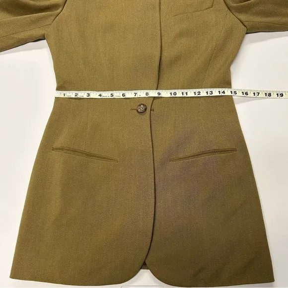 Vtg Ann Klein Blazer Jacket Size 4 Wool Blend Button Pockets Brown USA Classic