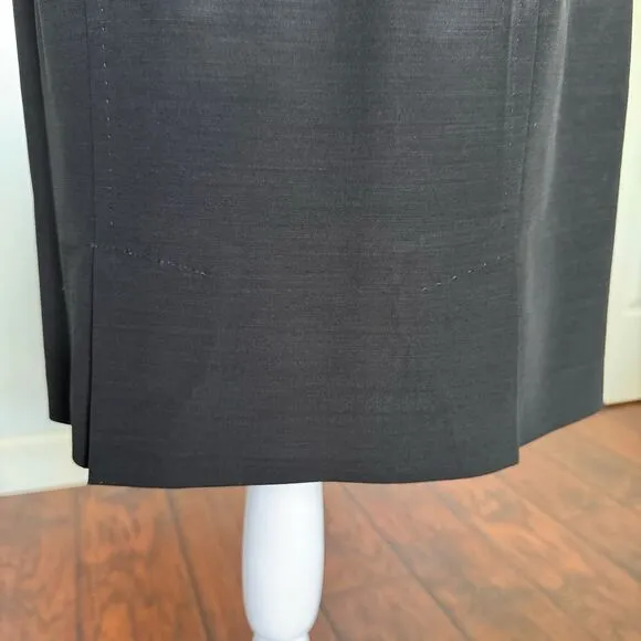 VTG MAX MARA Made In Italy Solid Black Pencil Skirt Wool Blend Sz 6 Quiet Luxury