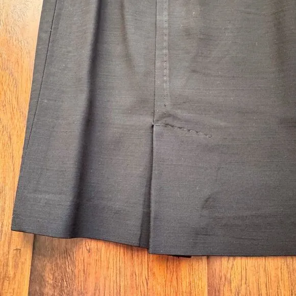 VTG MAX MARA Made In Italy Solid Black Pencil Skirt Wool Blend Sz 6 Quiet Luxury