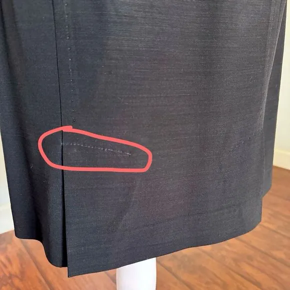 VTG MAX MARA Made In Italy Solid Black Pencil Skirt Wool Blend Sz 6 Quiet Luxury