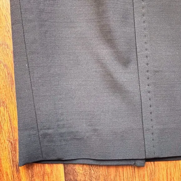 VTG MAX MARA Made In Italy Solid Black Pencil Skirt Wool Blend Sz 6 Quiet Luxury