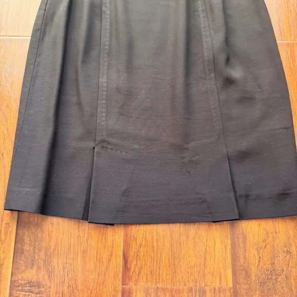 VTG MAX MARA Made In Italy Solid Black Pencil Skirt Wool Blend Sz 6 Quiet Luxury
