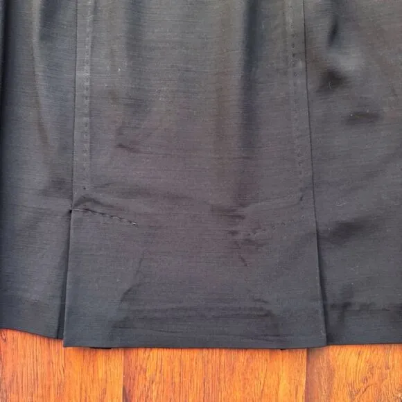 VTG MAX MARA Made In Italy Solid Black Pencil Skirt Wool Blend Sz 6 Quiet Luxury