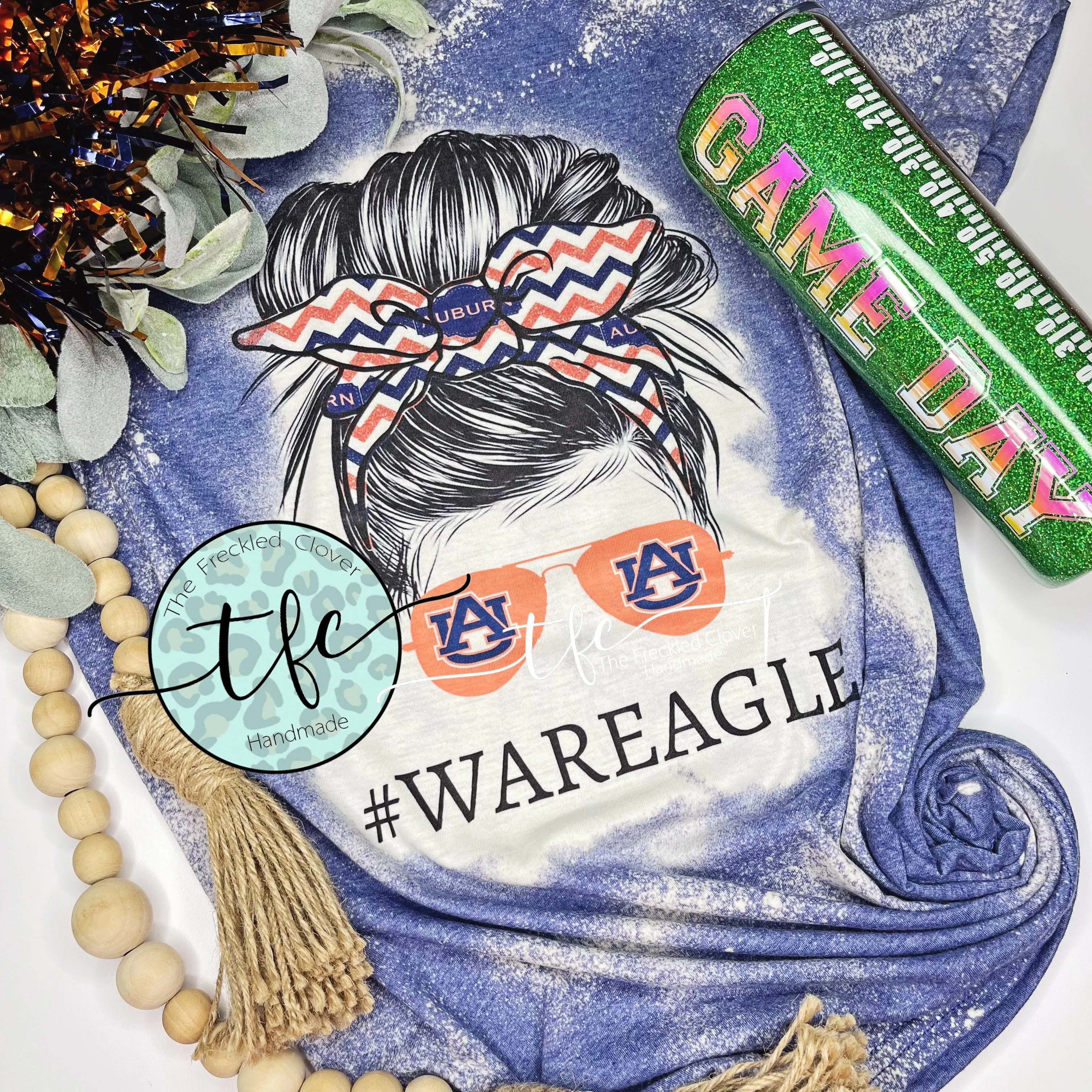{War Eagle Lady} distressed tee