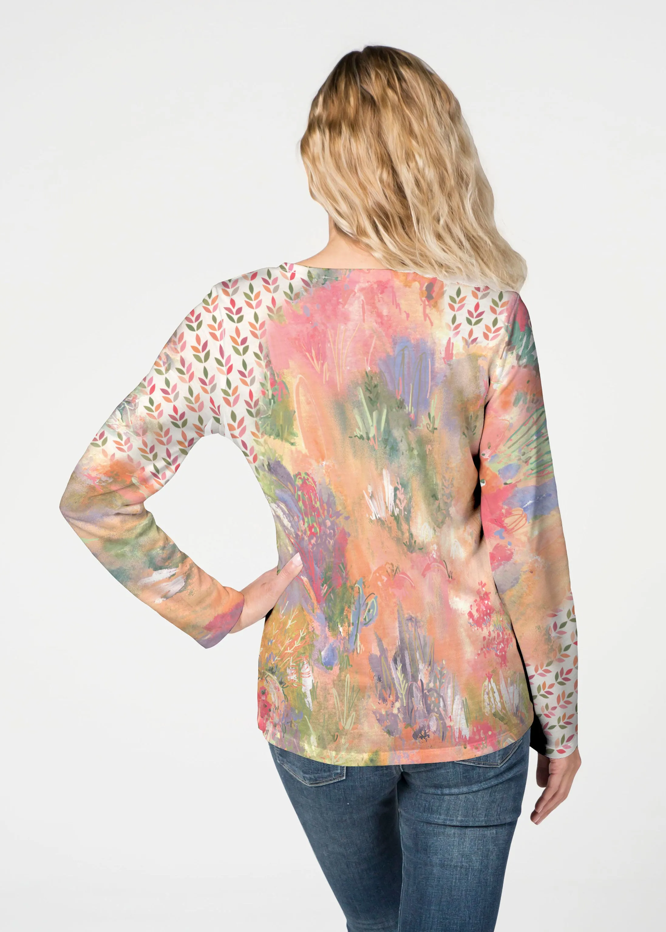 Warm Desert Vibes (17248) ~ French Terry V-neck Top