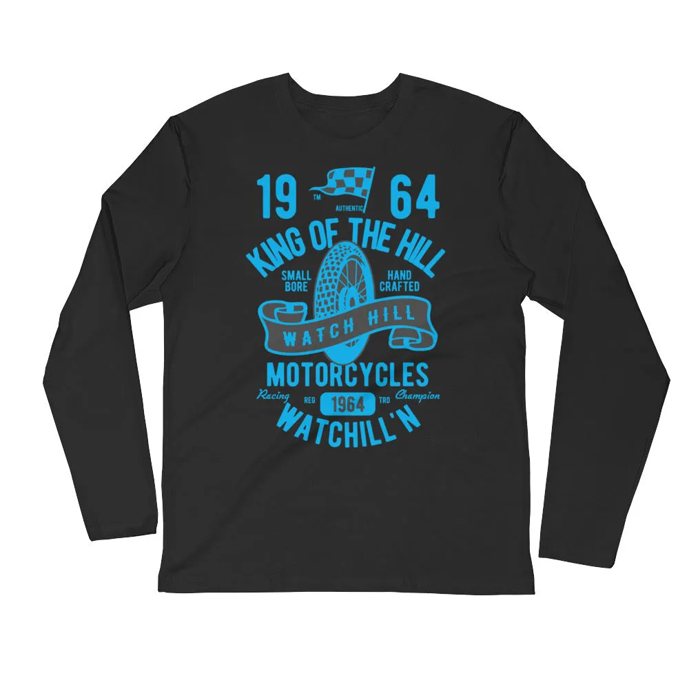 Watchill’n ‘King of the Hill’ Premium Long Sleeve Fitted Crew (Blue)